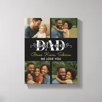 Best Father Ever Personalized Photo Collage Canvas Print