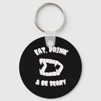 Eat Drink Be Scary Vampire Minimalist Style Keychain