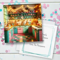 Cottage Kitsch Retro Kitchen Christmas Card