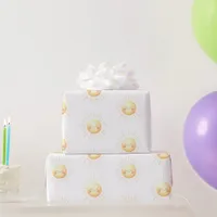 Cute Watercolor Smiling Yellow Sunshine Kids Wrapping Paper