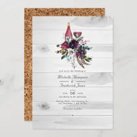 Rustic Boho QR Code RSVP Wine Tasting  Wedding Invitation