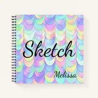 Mermaid Scale Monogram Sketchbook Notebook