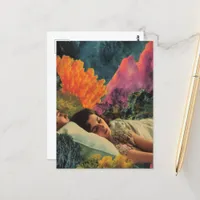 Sleeping under the Sea Surreal Mixed media collage Postcard