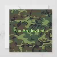 Military Green Camouflage Invitation