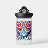 Personalized Label | Unique Mystical Kitty Cat Water Bottle