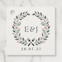 Rustic Monogram I Do BBQ Favor Tags