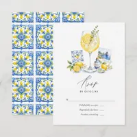 La Dolce Vita Amalfi Coast Limoncello Wedding RSVP Card