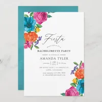Watercolor Floral Fiesta Bachelorette Party Invitation