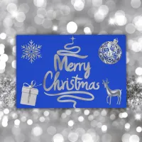 Merry and Bright Christmas in Silver and Blue |