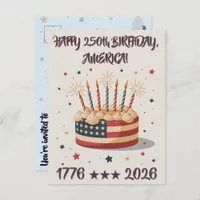 America's Big 250th Birthday Party Invite Postcard