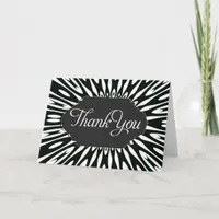 Black & White Energy Burst Thank You Custom Card