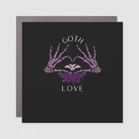 Embrace Goth Skeleton Heart Artistic Style Car Magnet