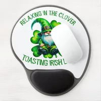 Cute Gnome St Patrick's Day with Beer | Gel Mouse Pad