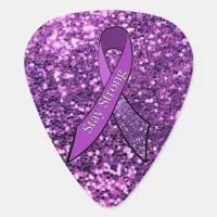 Fibromyalgia Purple Awareness Ribbon Guitar Pick