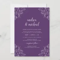 Elegant Wedding Vintage Plum / Purple Luxury Invitation