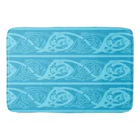 Celtic Knotwork Fish in Blue Bathroom Mat