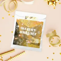 Gold Winter Wonderland Snowflakes and Lights Xmas Favor Bag