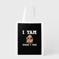I Yam What I Yam Humorous V-Neck Grocery Bag