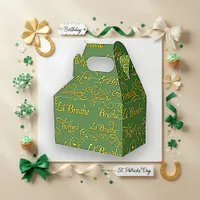 Gilded Gaelic Birthday Sage St. Patrick's Pattern Favor Boxes