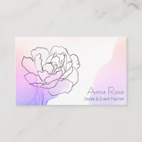 *~* Floral Rose Lavender & Pink Pastel Watercolor Business Card