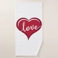 love in heart valentines bath towel