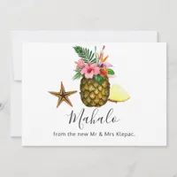 Tropical Hawaiian Summer Wedding Thank You Card