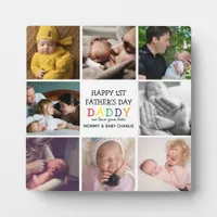 Cute First Father's Day Daddy | Photo Collage Plaque