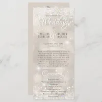 Glamorous Champagne Glitter Luxury Wedding Program