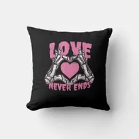 Valentines Day Heart Skeleton Hands Heart Throw Pillow