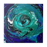 Blue Eternity | Abstract Art Ceramic Tile