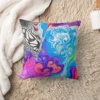 Pour Paint Effect Digital Art   Throw Pillow