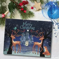 Elegant Forest Animals Christmas Postcard | Deer 