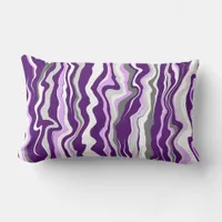 Purple Marble Fluid Art Stripes    Lumbar Pillow