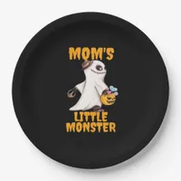 Moms Little Boo Monster Funny Graphic Paper Plates