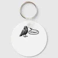 F-Caw-F Funny Crow Raven Pun F-Off Subtle F-Bomb Keychain