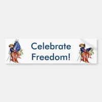 Vintage Independence and Freedom Bumper Sticker