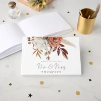 Terracotta Florals Wishes New Mr Mrs Guest Book