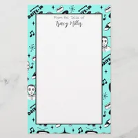 Personalized Black, White Fifties Style Retro   Stationery