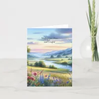 Watercolor Landscape Sympathy Thank You Card