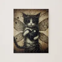 Dark Cat Fairy Jigsaw Puzzle