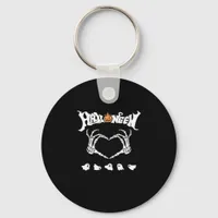 Skeleton Hand With Halloween Theme Dark Seasonal Keychain