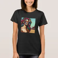 Fractured Art | Abstract Woman at Beach T-Shirt