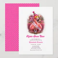 Hottie Shots Club Pink Flamingo Bachelorette Party Invitation