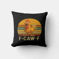 F-Caw-F Chicken Essential Vintage Graphic Throw Pillow