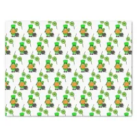 Green Leprechaun Gnome with Shamrock  Tissue Paper