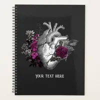Vintage Gothic Purple Floral Heart Planner
