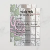 Purple roses by the window - gothic style RSVP card