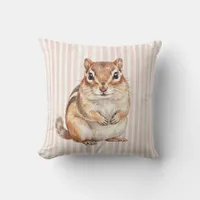 Watercolor Chipmunk Home Decor Pillow