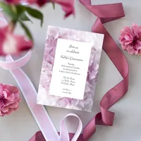 Soft Pink Hydrangea Flowers Quinceanera Party Invitation