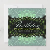 Aqua Satin Lace Birthday + all Event Party Invitat Invitation